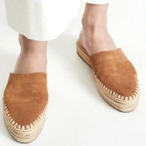 Sam Edelman Austin Genuine Caramel Suede Espadrille Mules Shoes